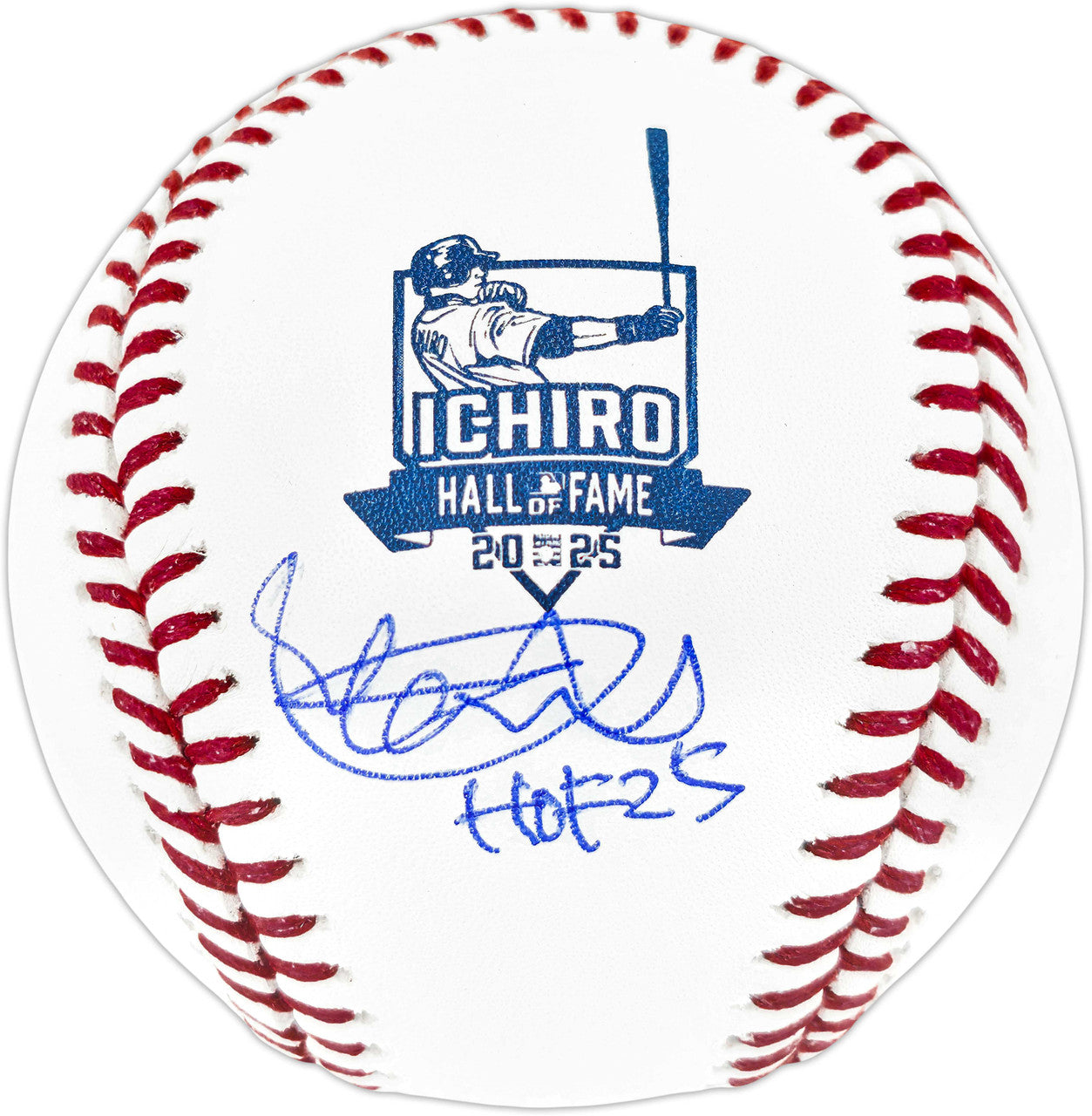 Ichiro Suzuki Autographed Hall of Fame Logo Baseball “HOF 25” – Seattle Mariners – Beckett BAS Witness & Ichiro Holo