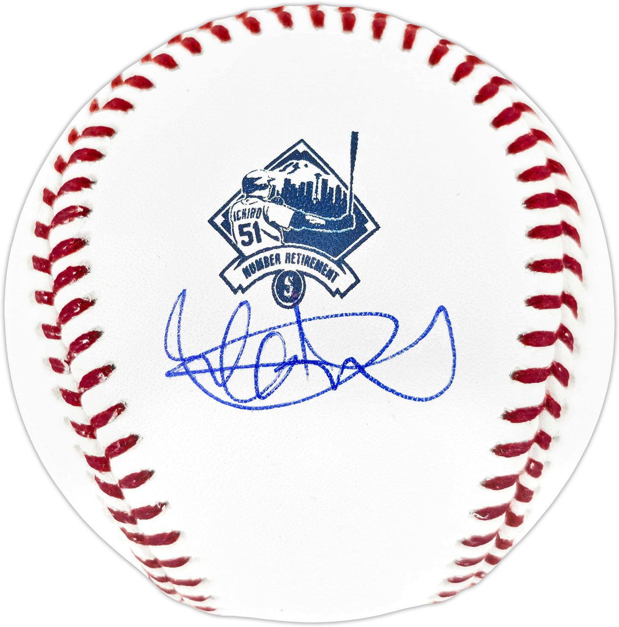 Ichiro Suzuki Autographed Retirement Logo Baseball – Seattle Mariners – Beckett BAS Witness & Ichiro Holo