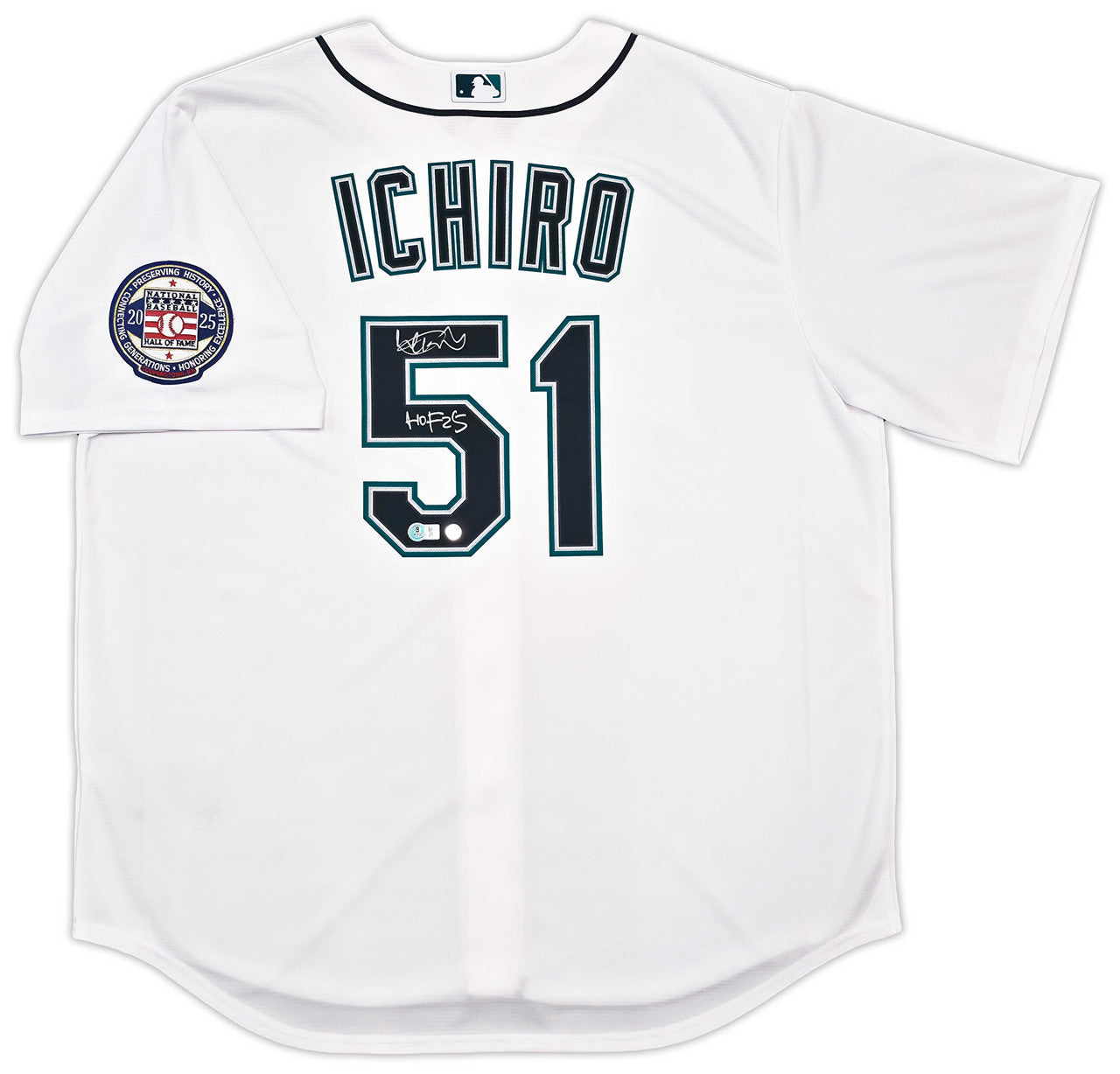 Ichiro Suzuki Autographed Seattle Mariners White Nike Jersey “HOF 25” – Beckett BAS Witness & Ichiro Holo