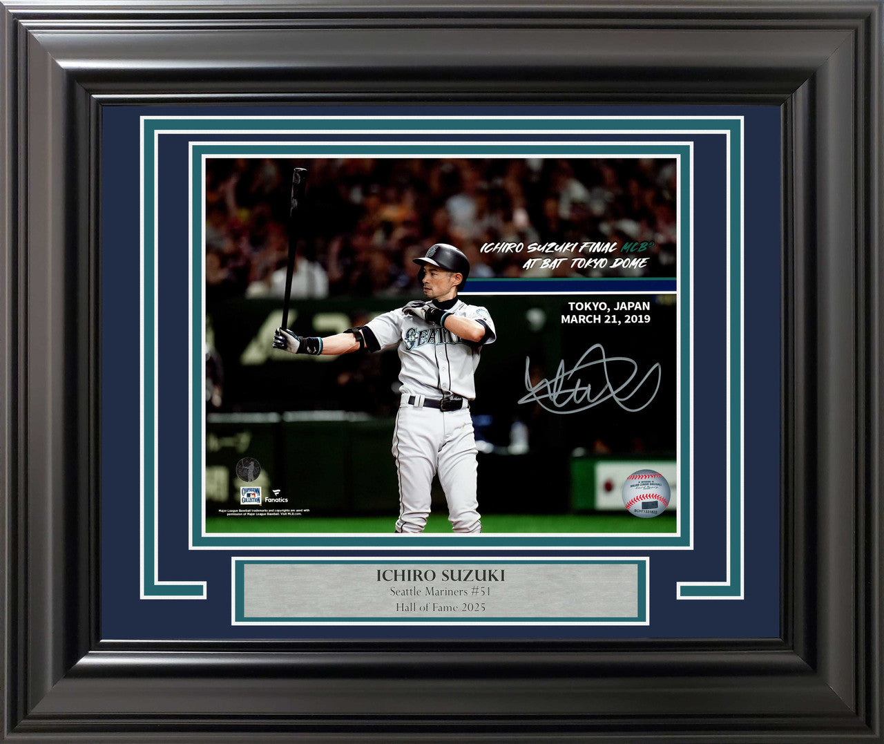 Ichiro Suzuki Framed 8x10 Autographed Photo Seattle Mariners Tokyo Dome Last Game Ichiro Suzuki COA