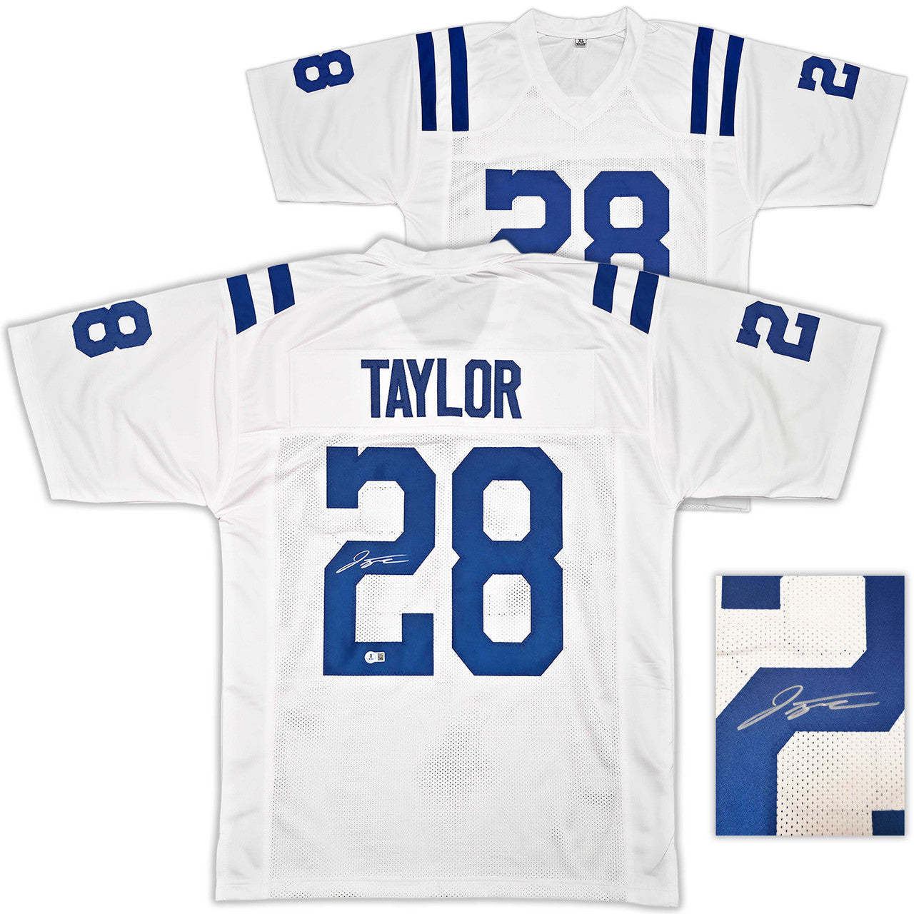 Indianapolis Colts Jonathan Taylor Autographed White Jersey Beckett BAS Witness