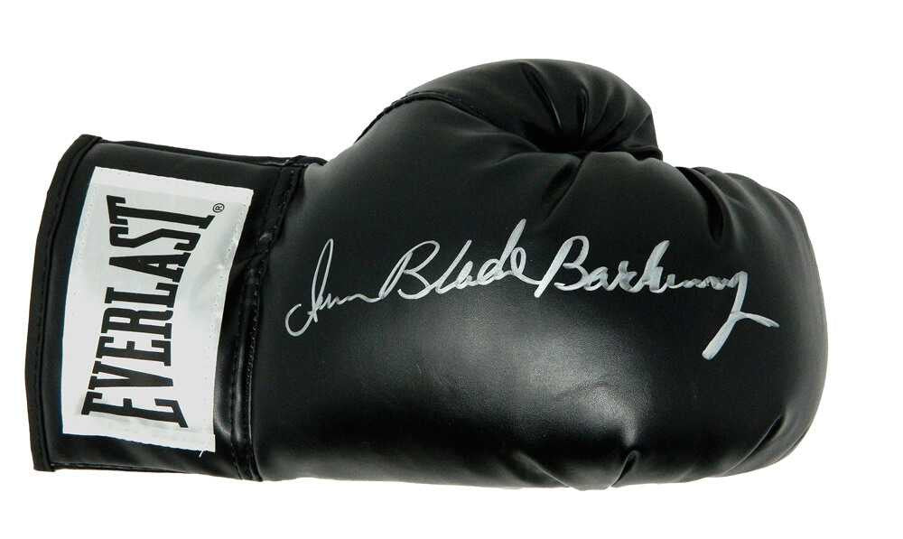Iran Barkley Signed Everlast Black Boxing Glove w/Blade - Schwartz Authenticated