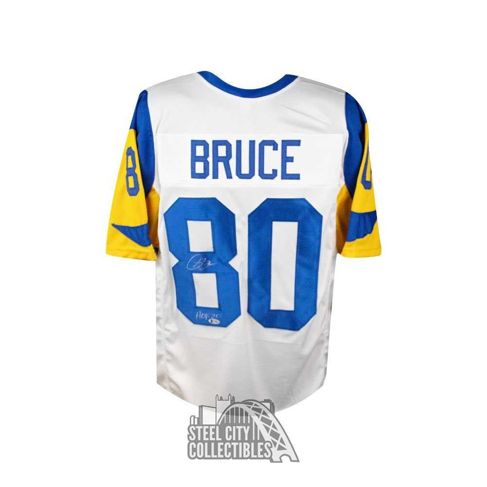 Isaac Bruce HOF 20 Autographed Custom White Football Jersey - BAS COA