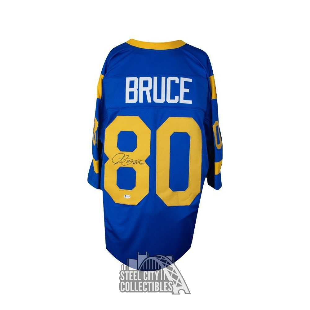 Isaac Bruce HOF 20 Autographed St Louis Custom Football Jersey - BAS COA