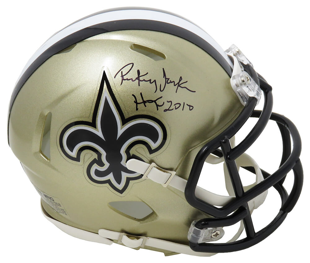 Rickey Jackson Signed New Orleans Saints Riddell Speed Mini Helmet w/HOF 2010