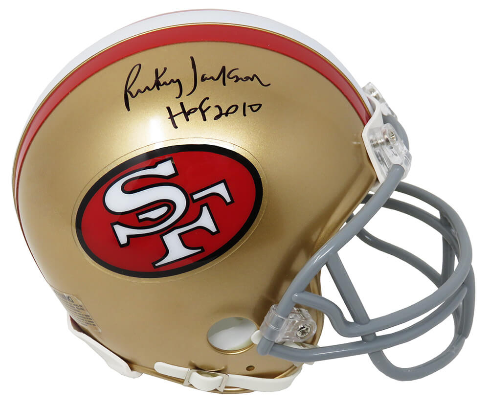Rickey Jackson Signed 49ers Riddell Mini Helmet w/HOF 2010