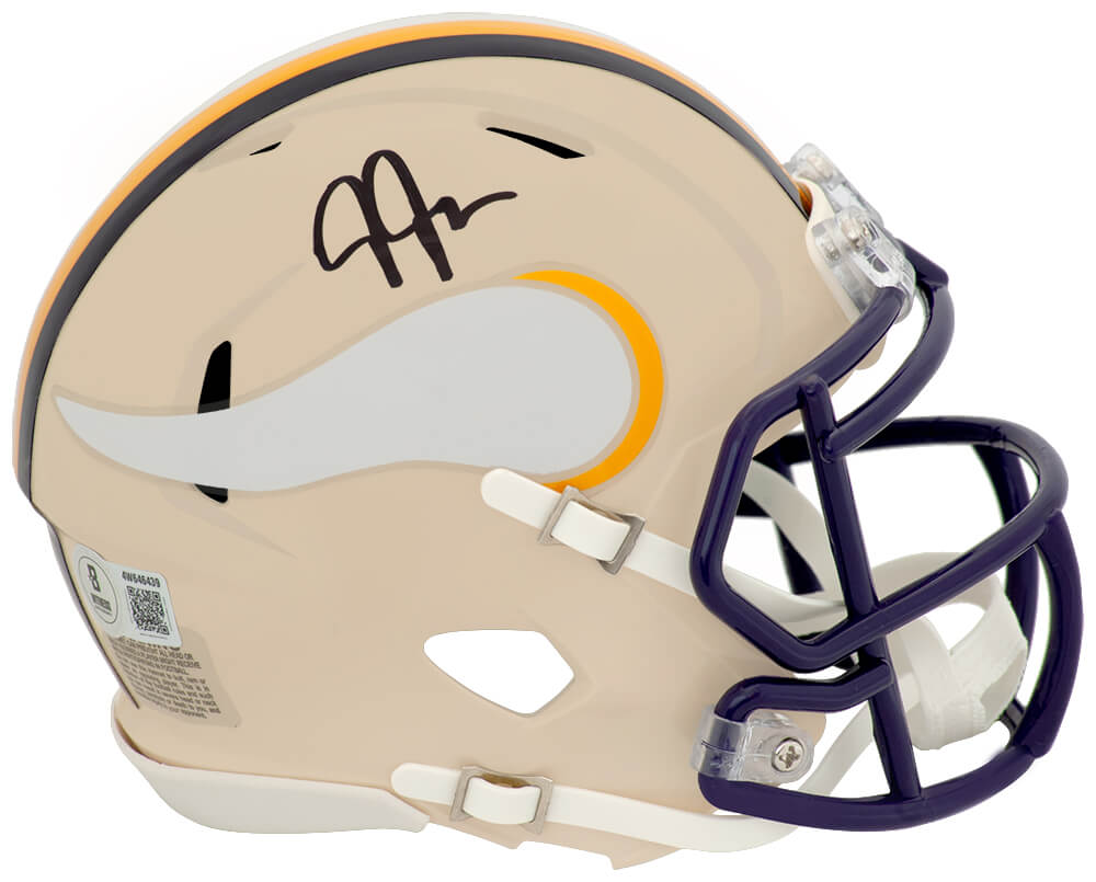 Justin Jefferson Signed Minnesota Vikings RETRO Riddell Speed Mini Helmet - Beckett