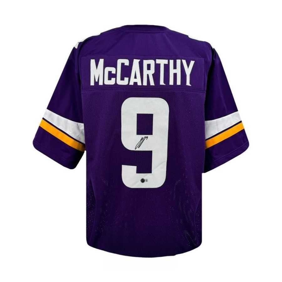 JJ McCarthy Autographed Minnesota Vikings Purple Jersey - BAS