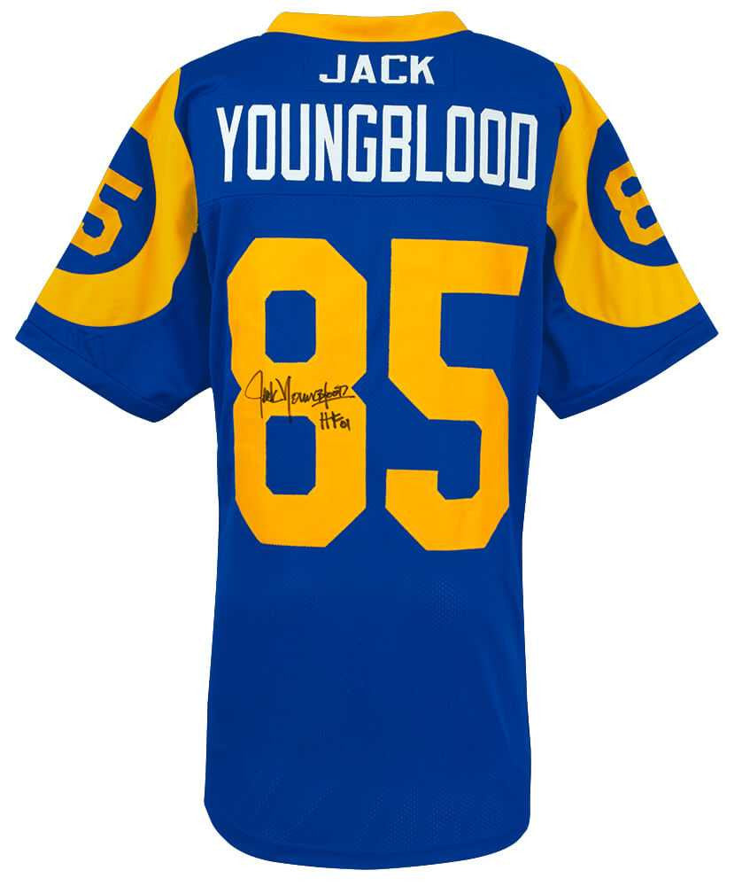 Jack Youngblood Autographed LA Rams Blue Throwback Jersey w/HOF ’01 – Schwartz COA