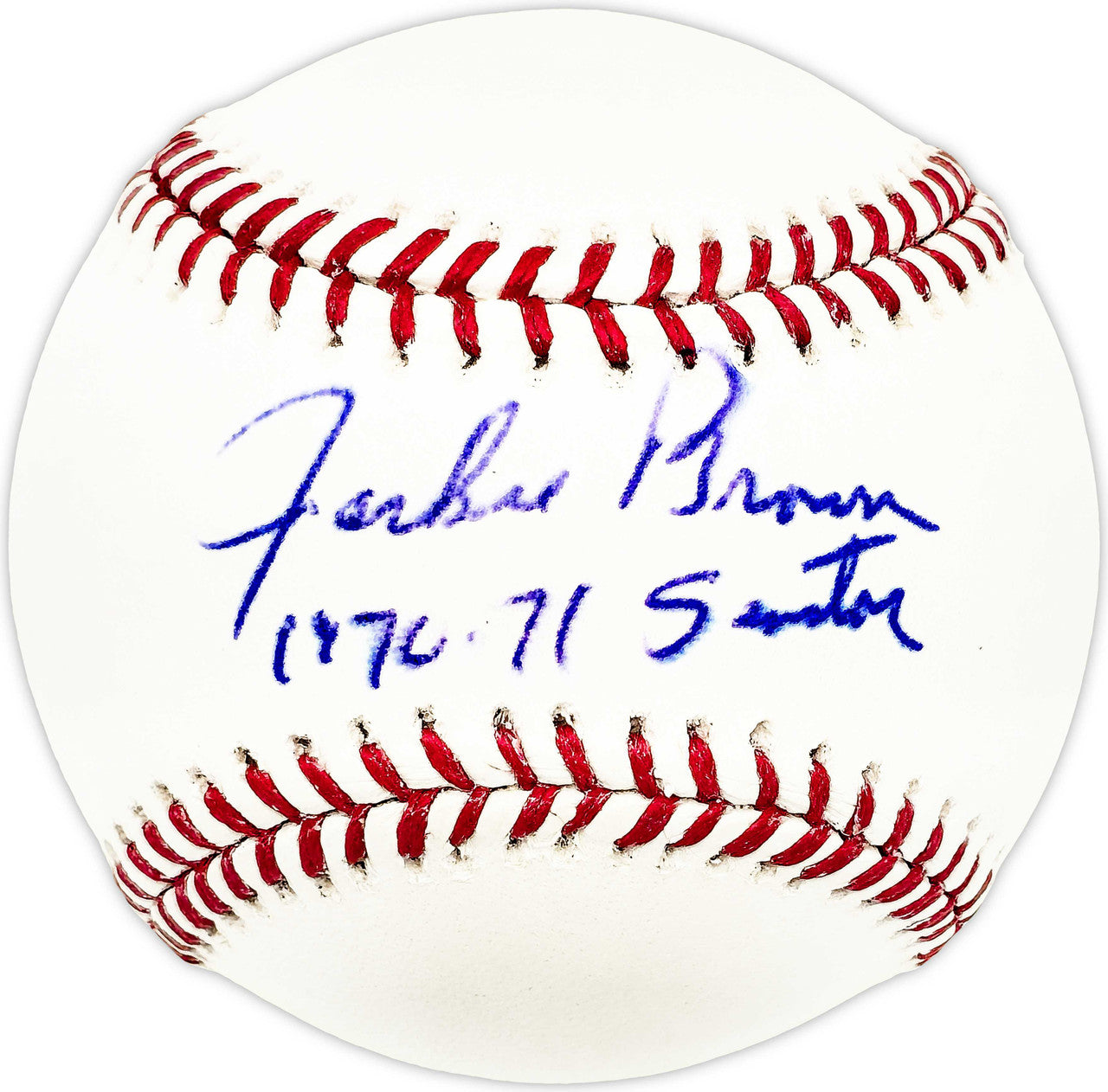 Jackie Brown Autographed Official MLB Baseball Washington Senators "70-71 Senators" SKU #226065