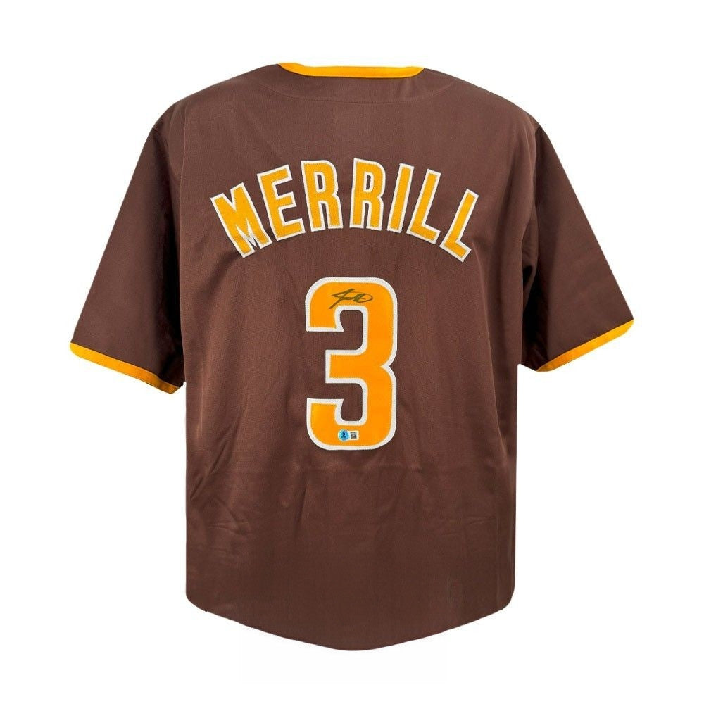 Jackson Merrill Autographed San Diego Padres Brown Jersey - BAS