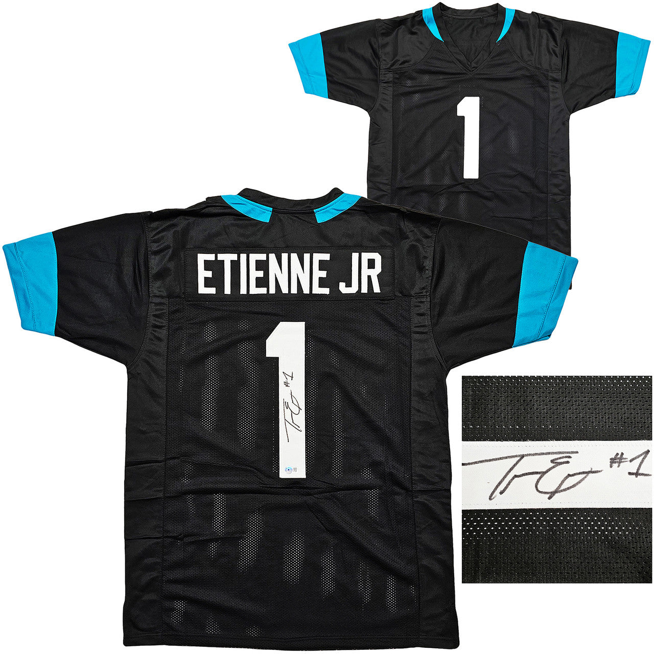 Jacksonville Jaguars Travis Etienne Autographed Black Jersey – Beckett BAS Witness