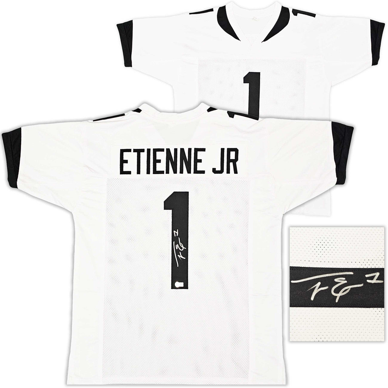 Jacksonville Jaguars Travis Etienne Autographed White Jersey – Beckett BAS Witness
