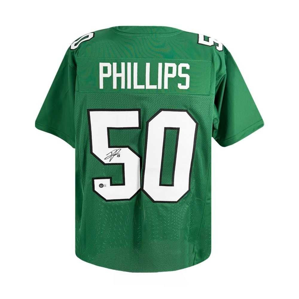 Jaelan Phillips Autographed Philadelphia Eagles Custom Green Football Jersey – Beckett BAS