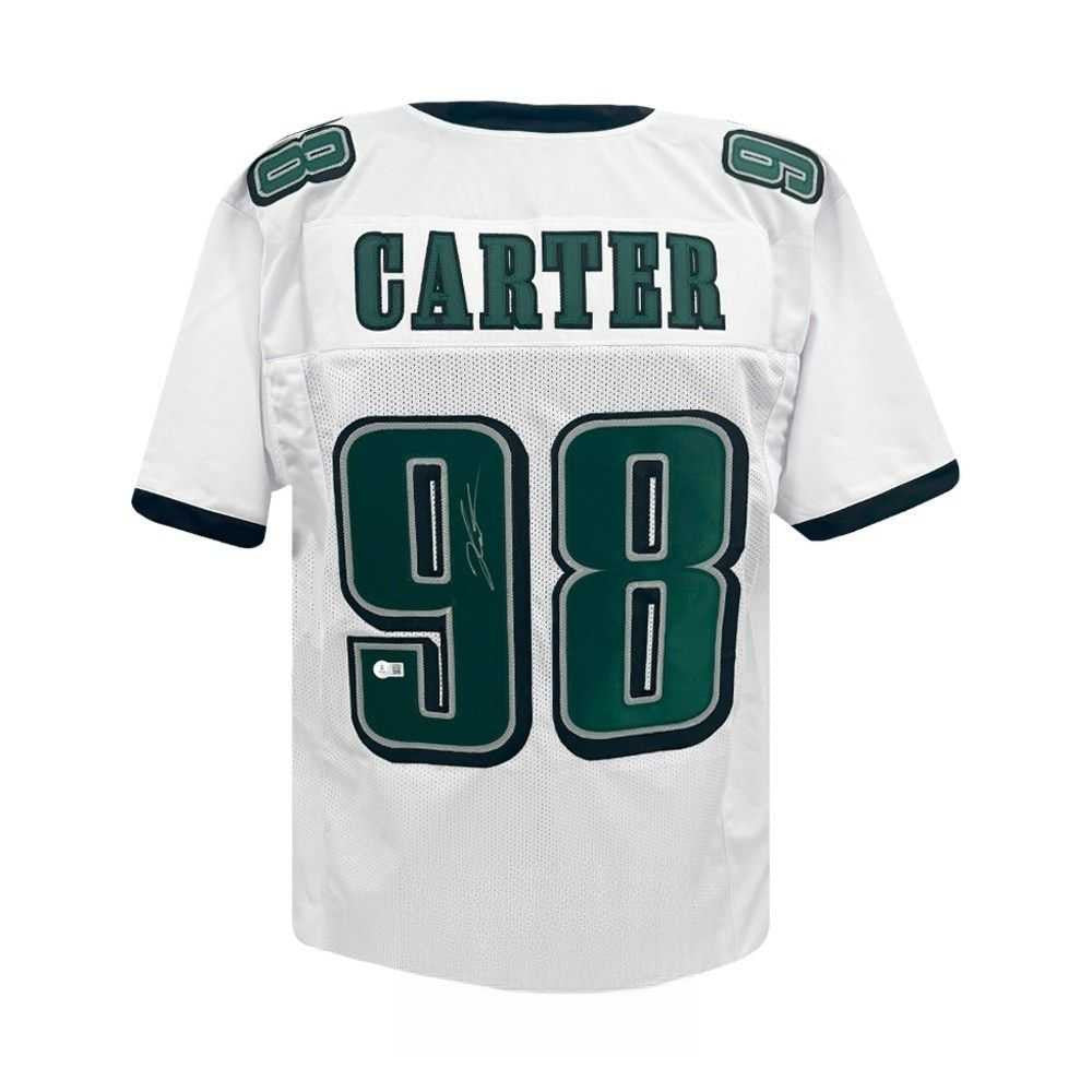 Jalen Carter Autographed Eagles White Jersey – Beckett Witness