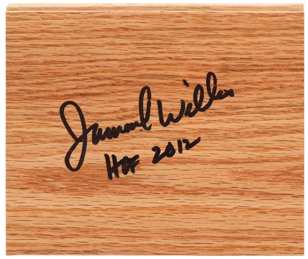 Jamaal Wilkes Signed 5×6 Floor Piece w/HOF 2012 - Schwartz Authenticated