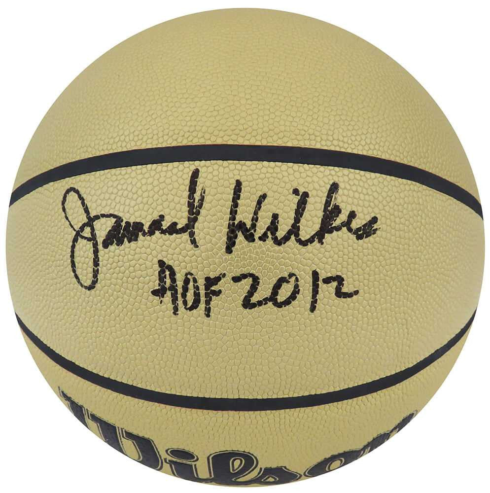 Jamaal Wilkes Signed Wilson Gold NBA Basketball w/HOF 2012 - Schwartz Authenticated