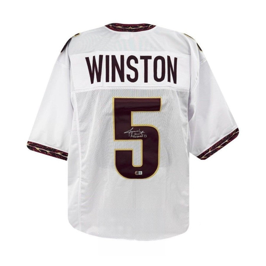 Jameis Winston Heisman 13 Autographed Florida State White Jersey - BAS