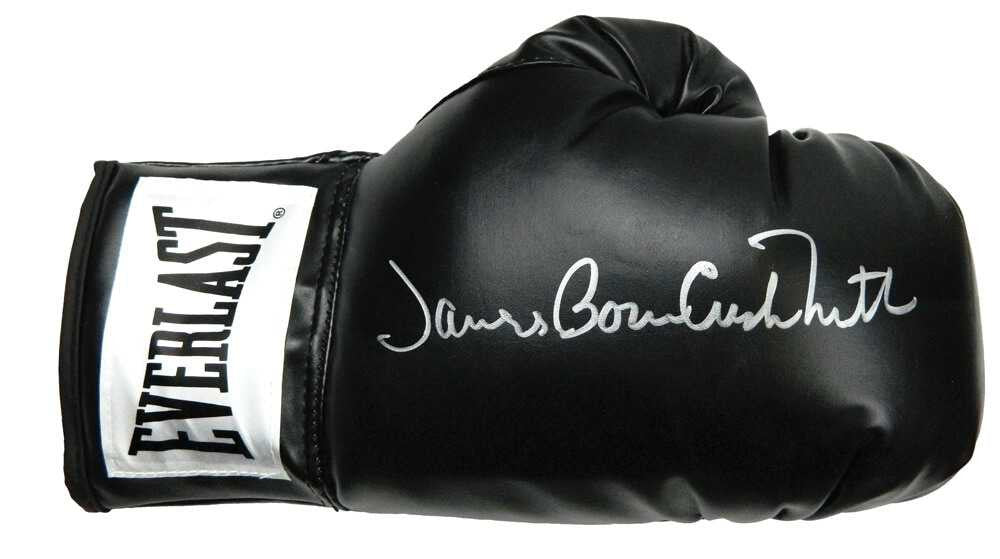 James 'Bonecrusher' Smith Signed Everlast Black Boxing Glove - Schwartz Authentic