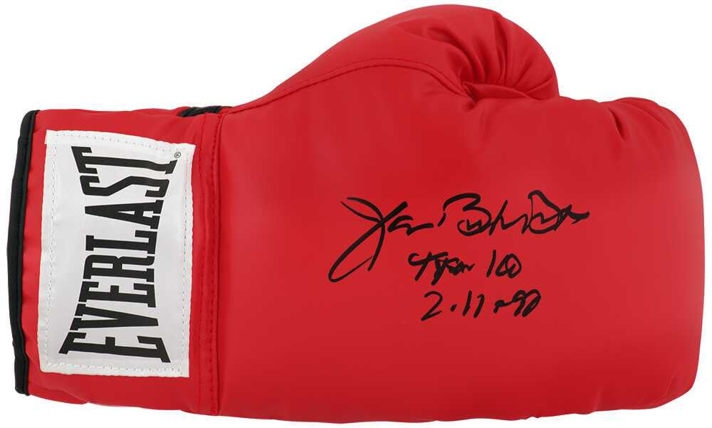 James Buster Douglas Signed Everlast Red Boxing Glove w/Tyson KO & Date - Schwartz Authenticated
