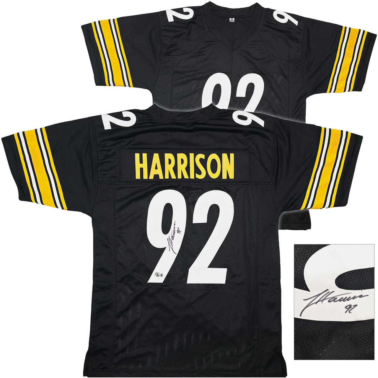 James Harrison Autographed Pittsburgh Steelers Black Jersey – Beckett BAS Witness