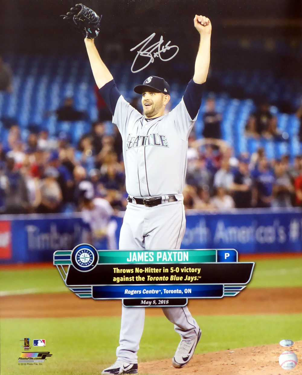 James Paxton Autographed 16x20 Photo Seattle Mariners No Hitter MCS Holo Stock #134410