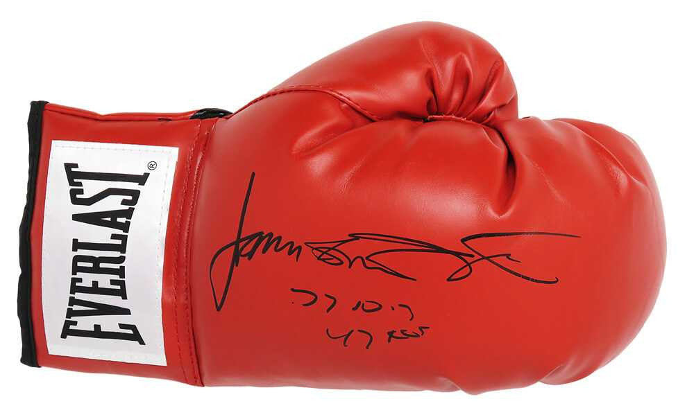 James Toney Signed Everlast Red Boxing Glove w/77-10-3, 47 KO's - Schwartz Authenticated