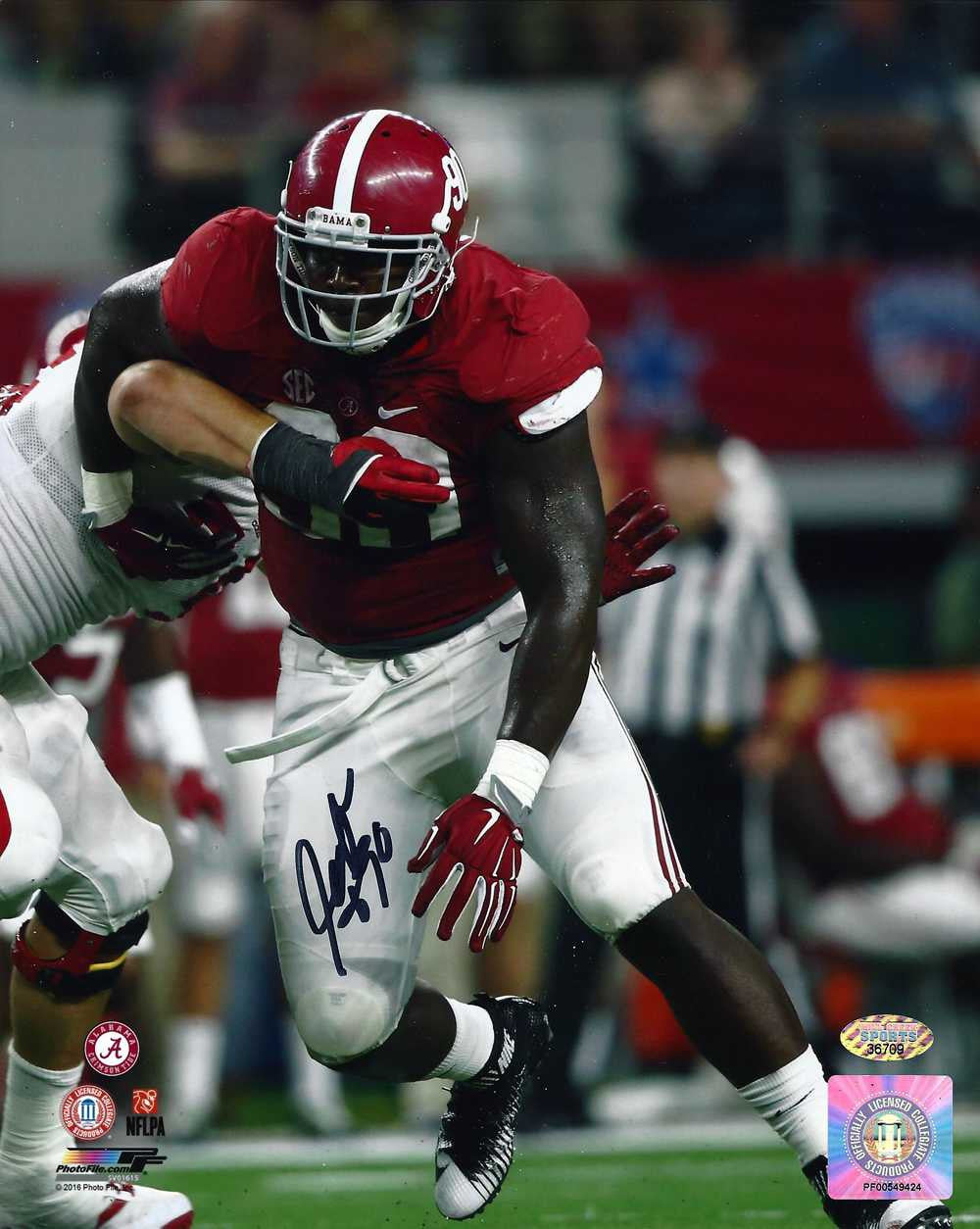 Jarran Reed Autographed Alabama Crimson Tide 8x10 Photo MCS Holo