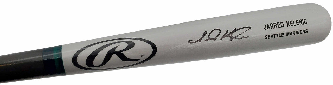 Jarred Kelenic Autographed Gray Rawlings Game Model Bat Seattle Mariners Beckett BAS Stock #196502