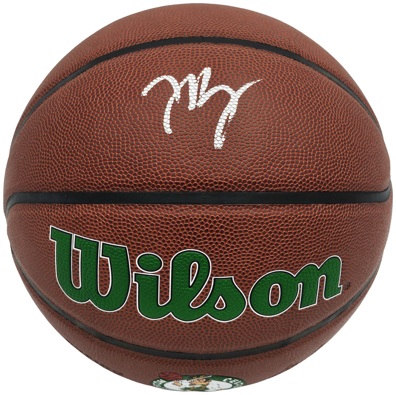Jaylen Brown Autographed Composite Leather Boston Celtics Logo Basketball Beckett BAS Witness