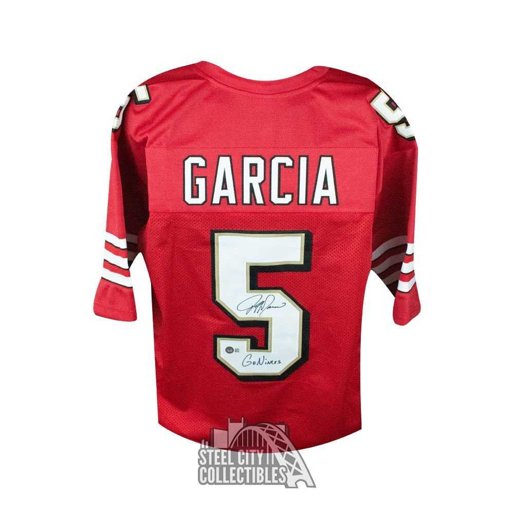 Jeff Garcia Go Niners Autographed San Francisco Custom Red Football Jersey - BAS