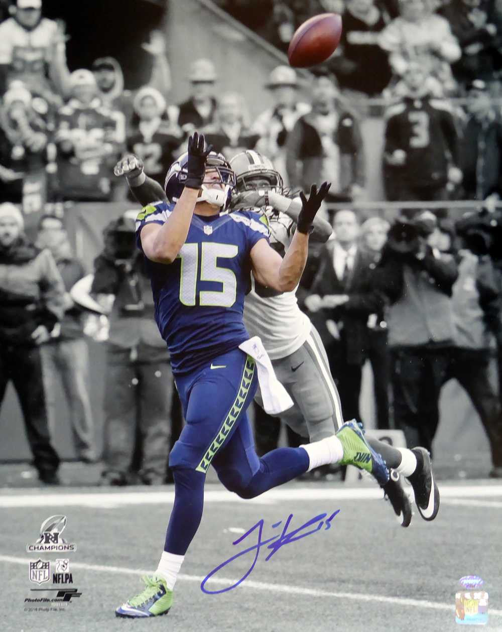 Jermaine Kearse Autographed 16x20 Photo Seattle Seahawks NFC Championship Spotlight