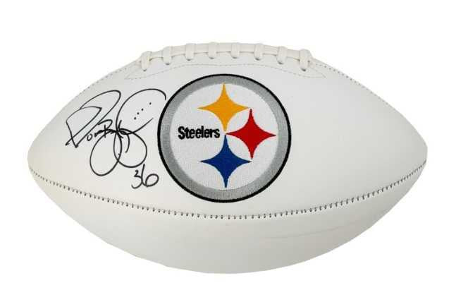 Jerome Bettis Autographed Pittsburgh Steelers White Panel Football - BAS