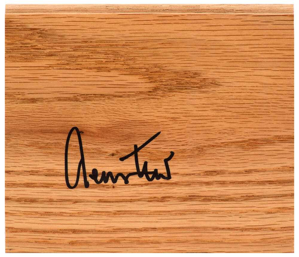 Jerry West Signed 5×6 Floor Piece - Schwartz Authenticated