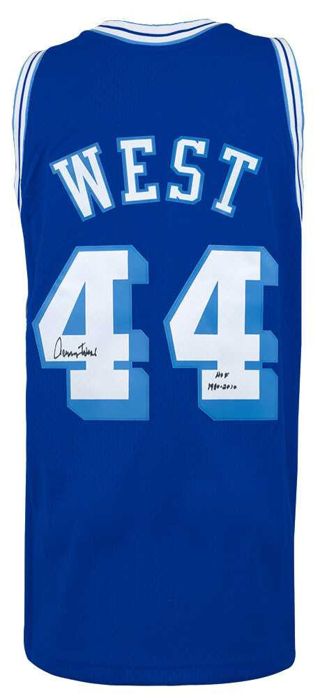 Jerry West Signed Los Angeles Lakers Blue 1960-61 Throwback M&N Swingman Basketball Jersey w/HOF 1980, 2010 - Schwartz Authenticated