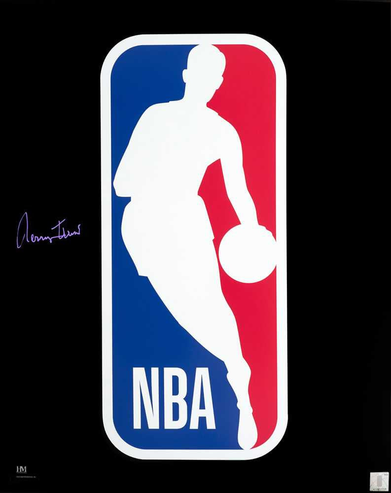 Jerry West Signed NBA Logo Image 16x20 Photo - Schwartz Authenticated