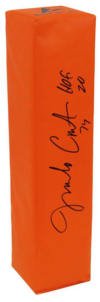 Jim Covert Signed BSN Orange Football Endzone Pylon w/HOF'20 - Schwartz Authenticated