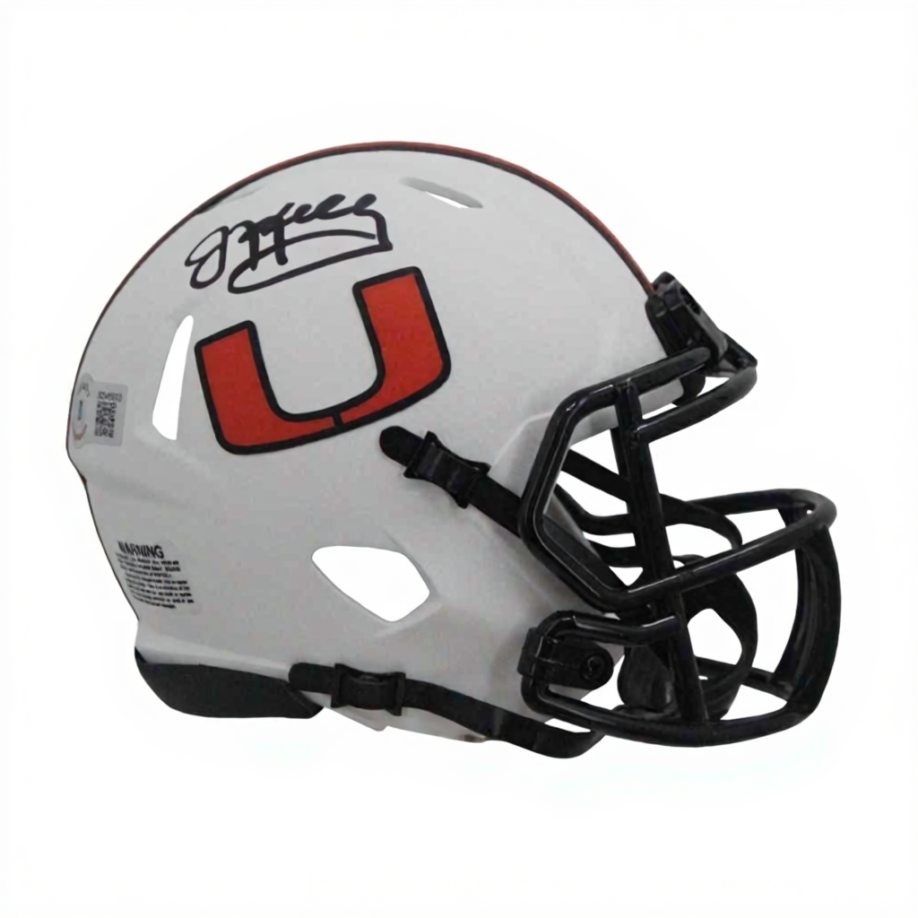 Jim Kelly Autographed Miami Hurricanes Lunar Eclipse Mini Football Helmet – BAS COA