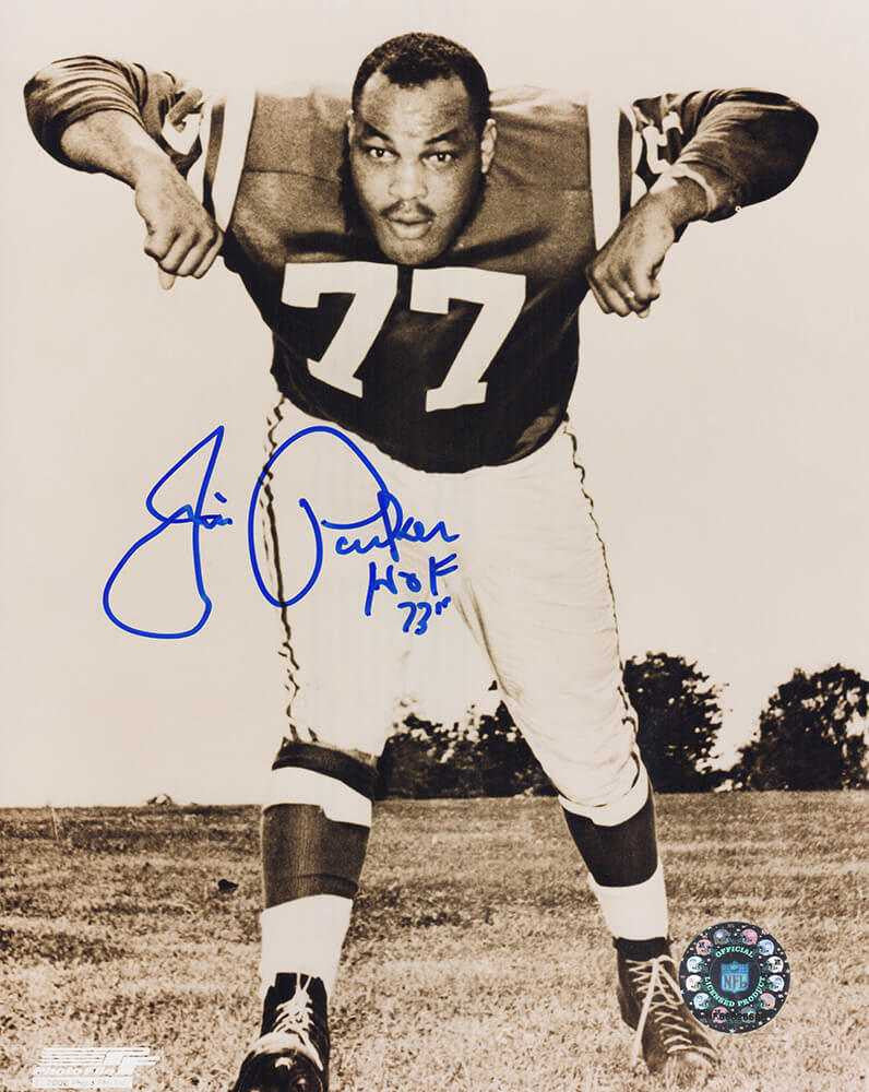 Jim Parker Signed Colts B&W Pose 8x10 Photo w/HOF'73 - Schwartz Authentic