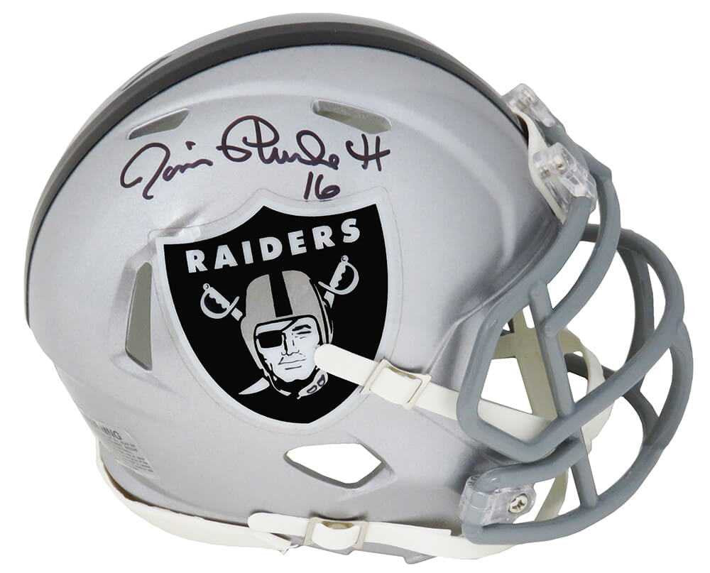 Jim Plunkett Signed Raiders Riddell Speed Mini Helmet - Schwartz Authenticated