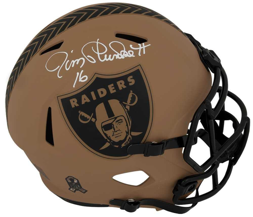 Jim Plunkett Signed Raiders Salute to Service 2023 Riddell Full Size Speed Replica Helmet- Schwartz Authenticated