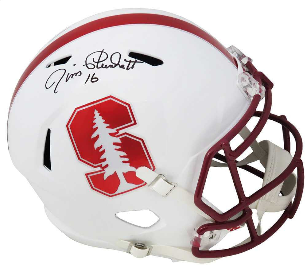 Jim Plunkett Autographed Stanford Cardinal Full-Size Riddell Speed Helmet – Schwartz Authentic