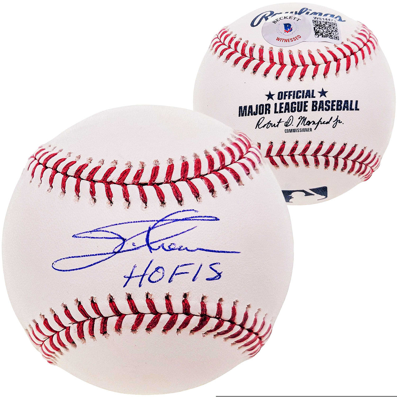 Jim Thome Autographed Official MLB Baseball Cleveland Indians "HOF 18" Beckett BAS Witness