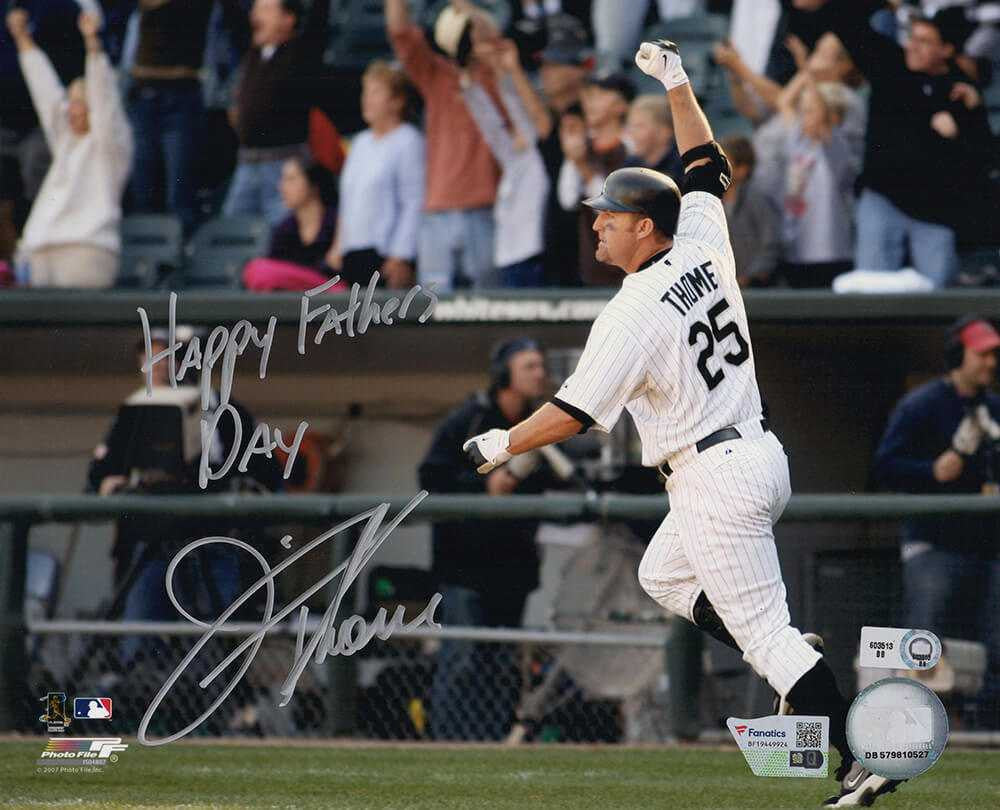 Jim Thome Signed Chicago White Sox 8x10 Photo w/Happy Father's Day - Fanatics