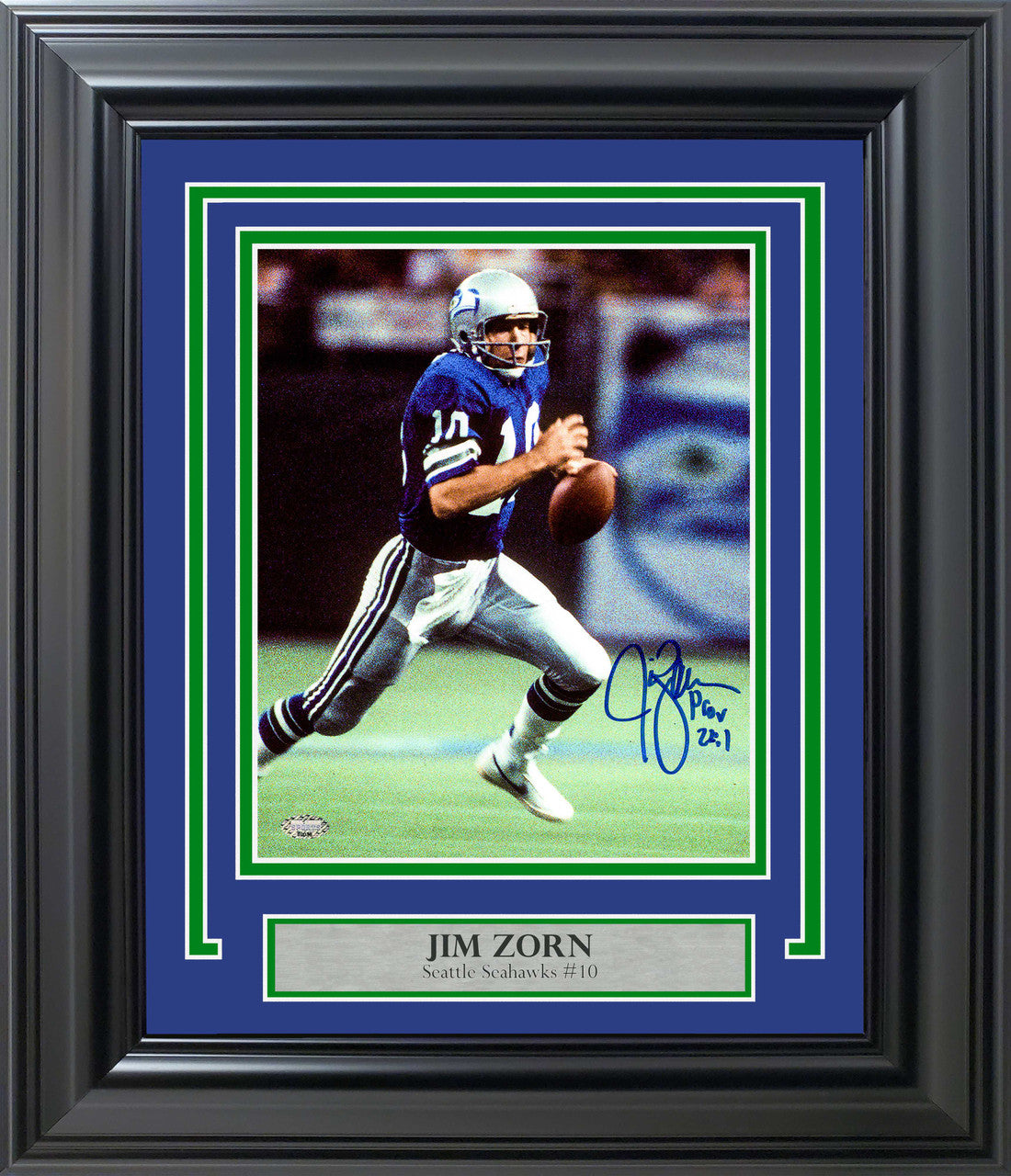 Jim Zorn Framed 8x10 Autographed Photo Seattle Seahawks MCS Hologram COA