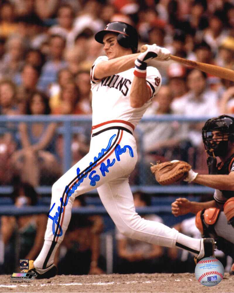 Joe Charboneau Signed Cleveland Indians Swinging Action 8x10 Photo w/80 AL ROY - Schwartz Authenticated