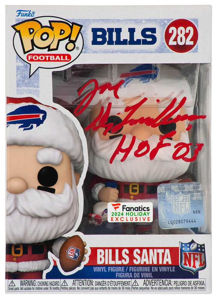 Joe DeLamielleure Signed Buffalo Bills Santa Funko Pop Doll #282 w/HOF'03