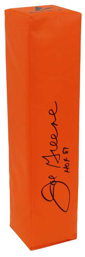 Joe Greene Signed BSN Orange Football Endzone Pylon w/HOF'87 - Schwartz Authenticated