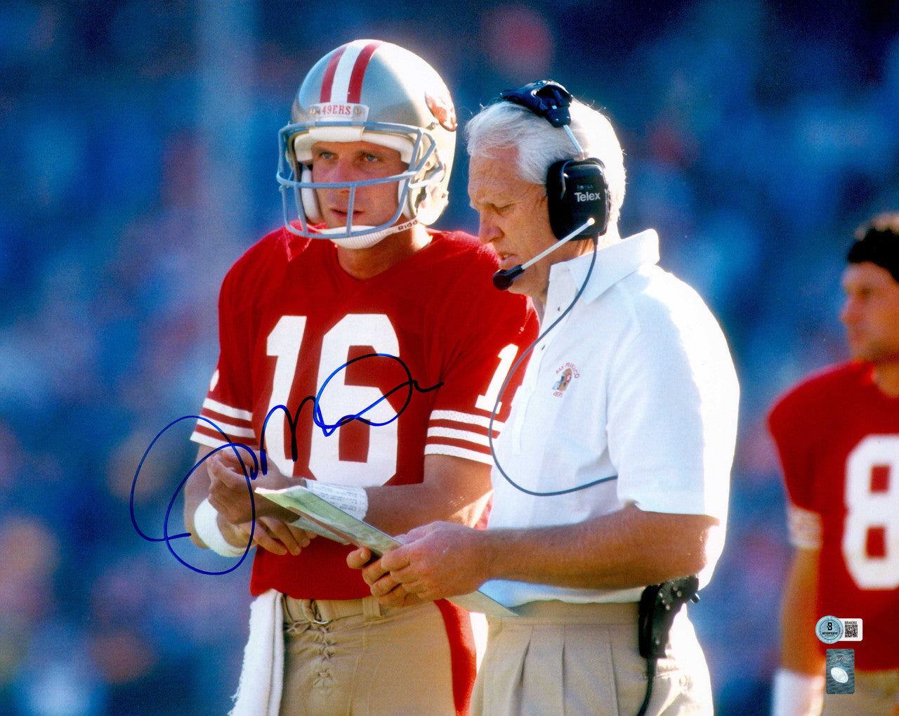 Joe Montana Autographed 16x20 Photo w/ Bill Walsh – 49ers Beckett