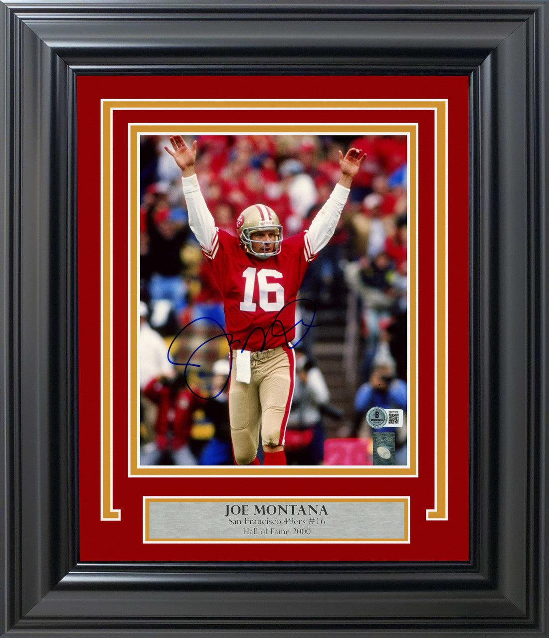 Joe Montana Autographed San Francisco 49ers Framed 8x10 Photo – Beckett BAS QR